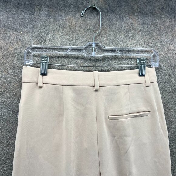 Theory Dress Pants Women 0 Wheat Beige Wide Leg High Rise Modern Crepe 2 Pleated - Picture 7 of 11